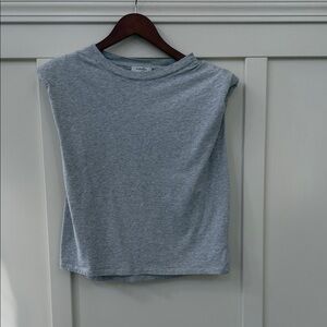Babaton Gray Muscle Tee with padded shoulders Sz Sm